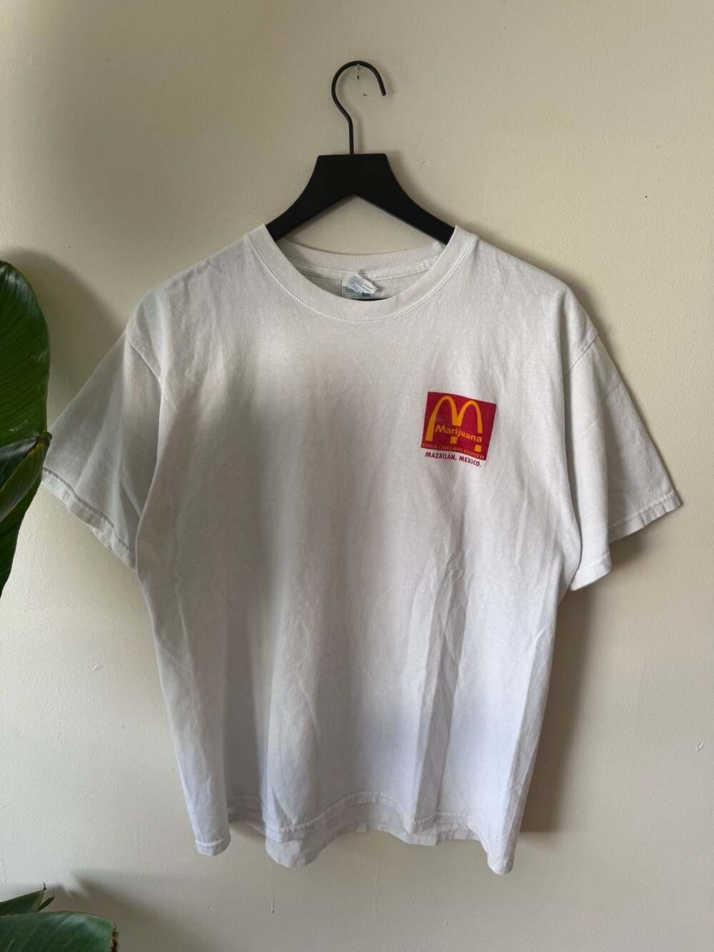 Yazbek Marijuana McDonald's Spoof T-Shirt Size L White